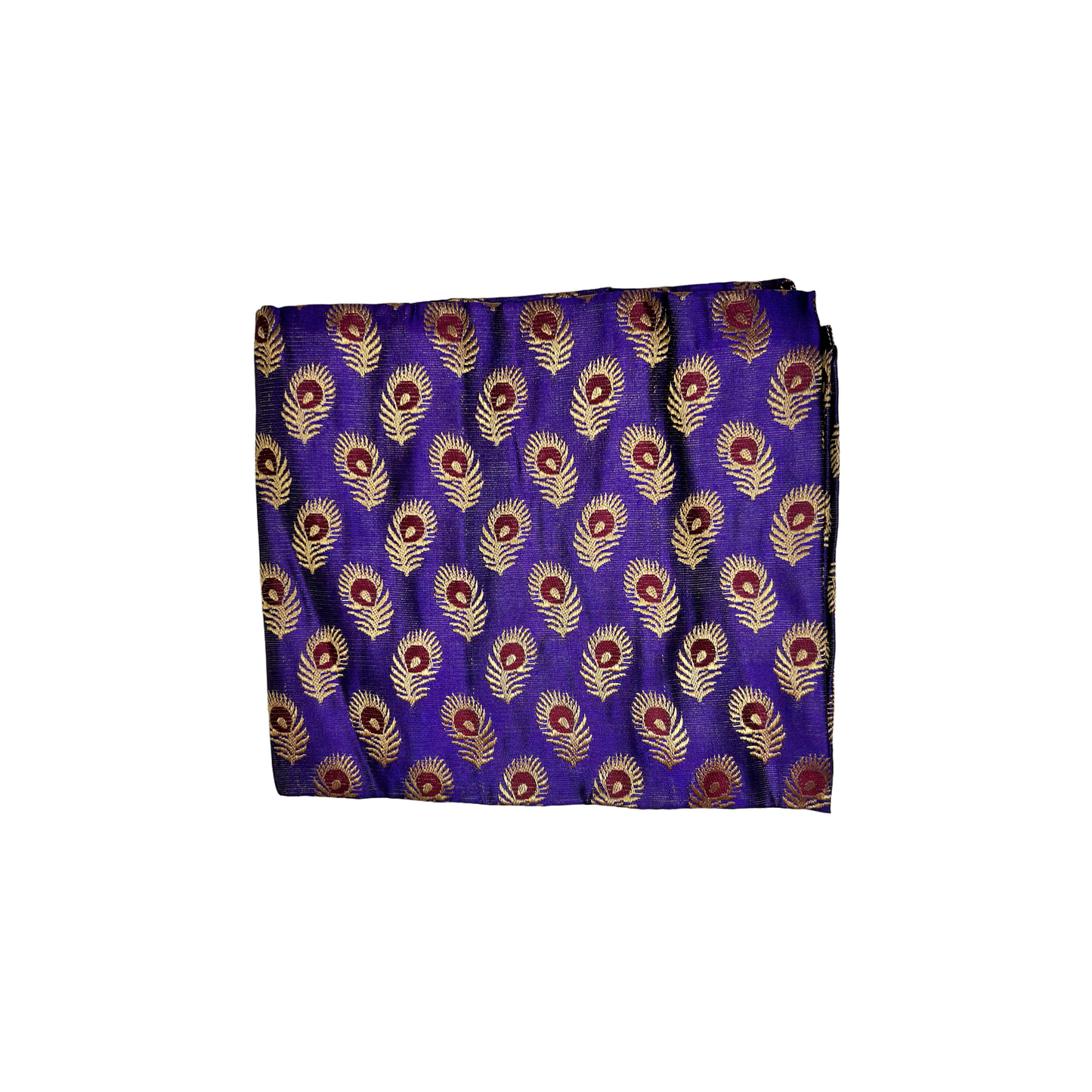 Mor Pankh Peacock Feather Zari butti beautiful design blouse piece Purple / pooja blouse piece