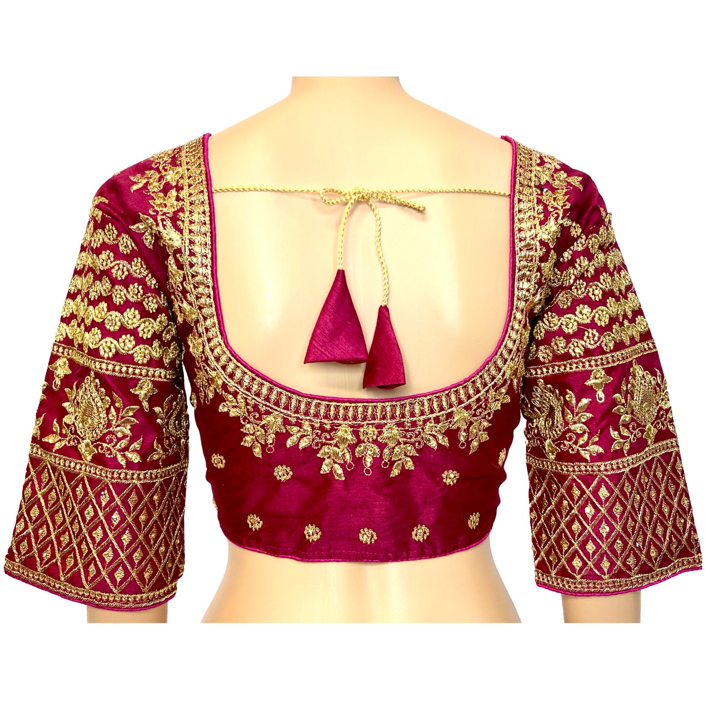 Pinkish Red Color Gold Embroidered Readymade Blouse, Padded Blouse, Designer Blouse , Wedding Blouse