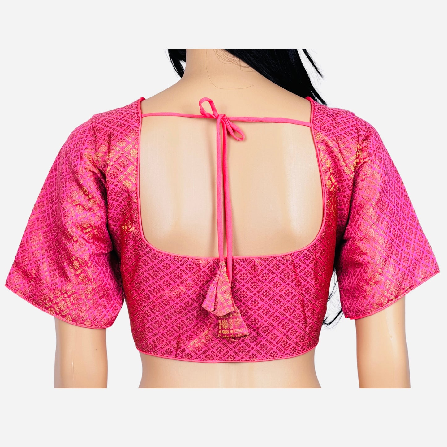 Traditional Light Pink Color Golden Butti Readymade Blouse, Traditional Blouse