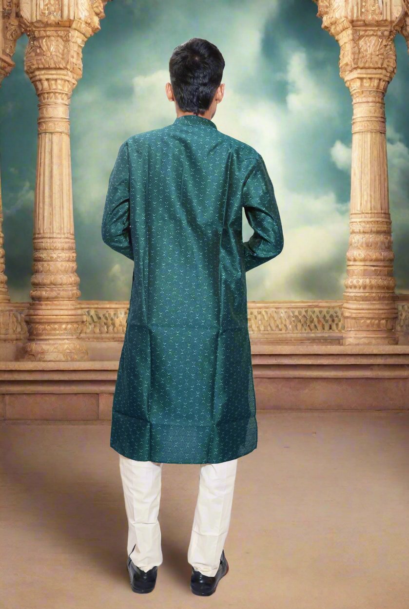 2024Rama_color_Mens_Silk_Kurta_pajama_Set_Back