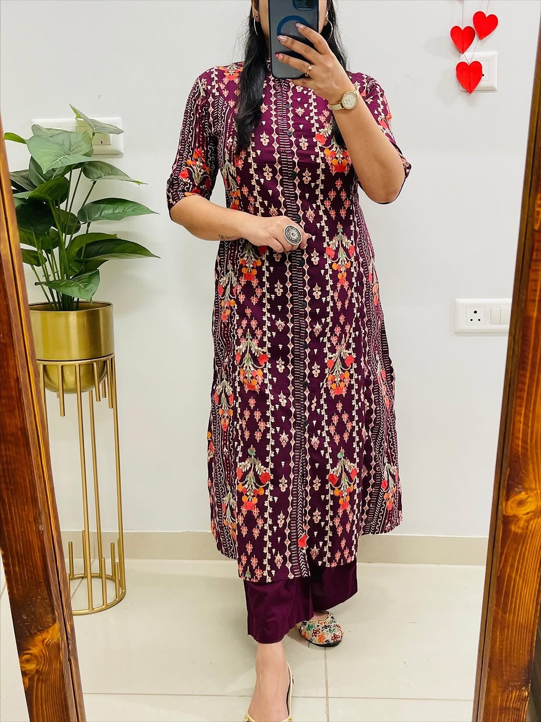 Purple Cotton Co Ord Set Women Kurti Pant Set | Ethnic Wear with Pockets | Casual Indian Outfit | Office Wear | Comfortable Daily Wear