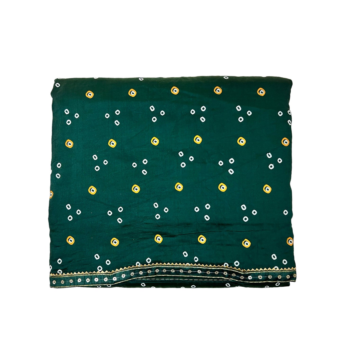 Beautiful Green Color Bandhani Print with Cotton Mix Bandhej saree