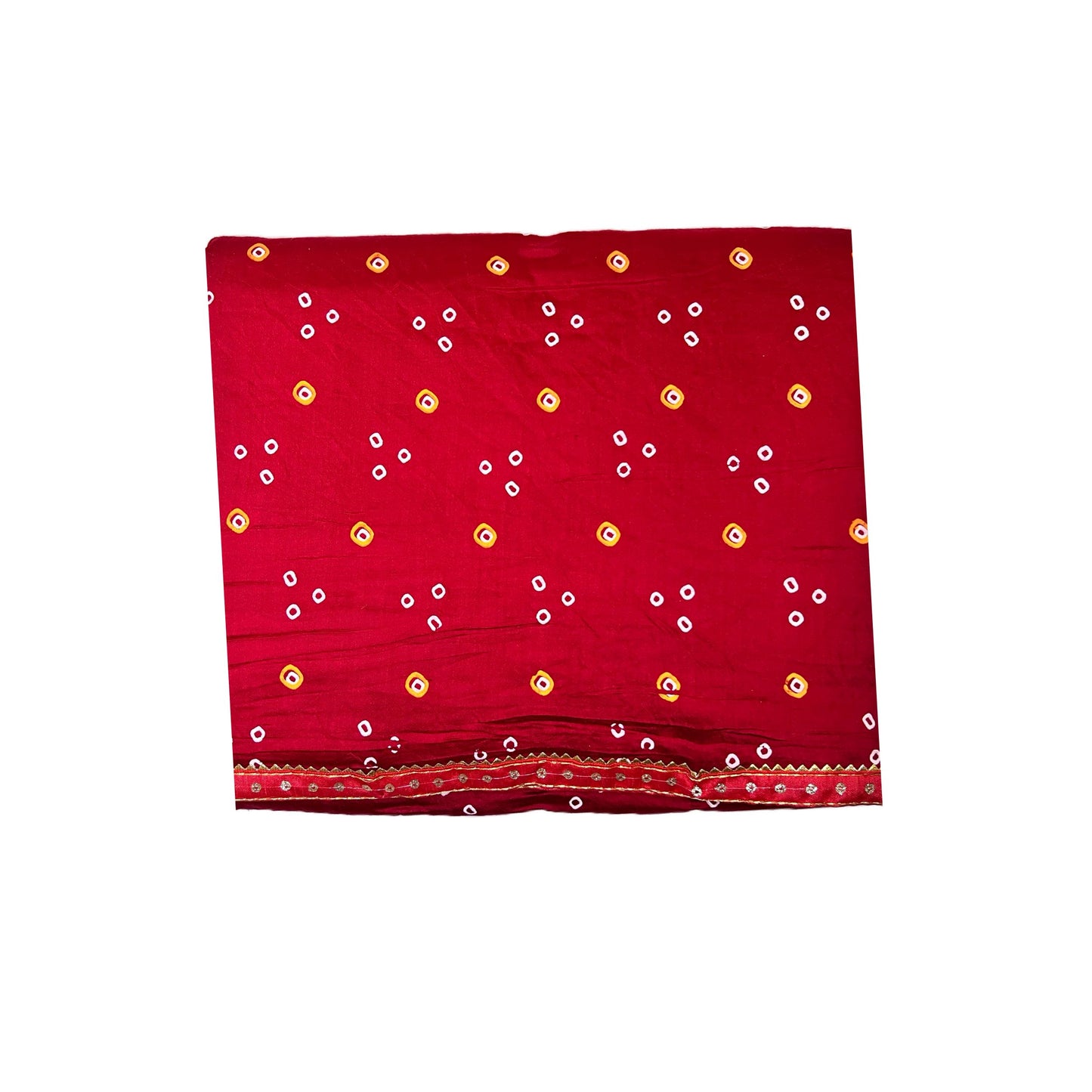Beautiful Red Color Bandhani Print with Cotton Mix Bandhej saree