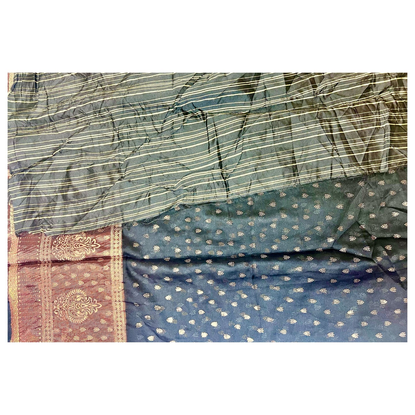 Black Color New foil work fancy fabric saree