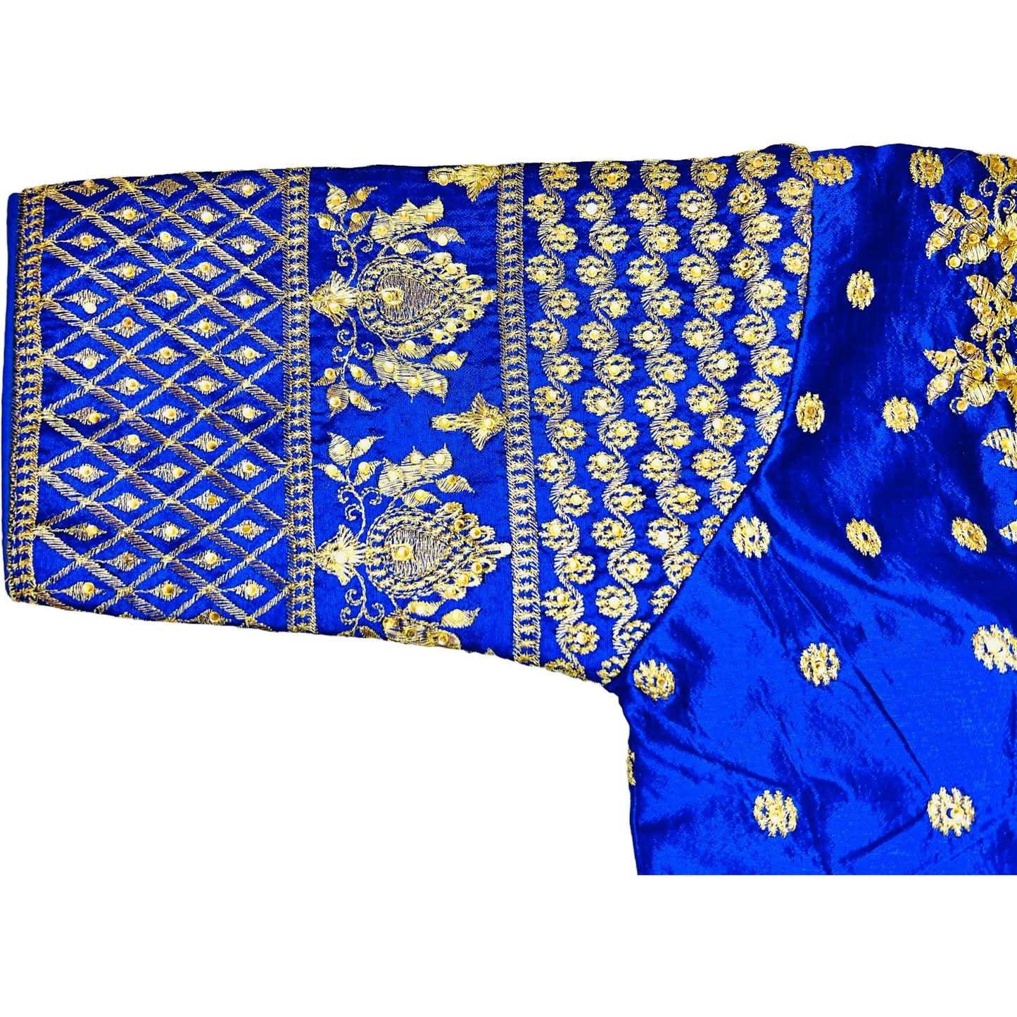 Blue Color Gold Embroidered Readymade Blouse, Padded Blouse, Designer Blouse , Wedding Blouse