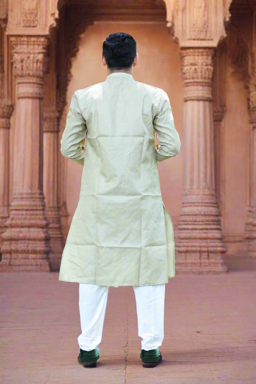 Bronze Color Silk Kurta Pajama Set-5