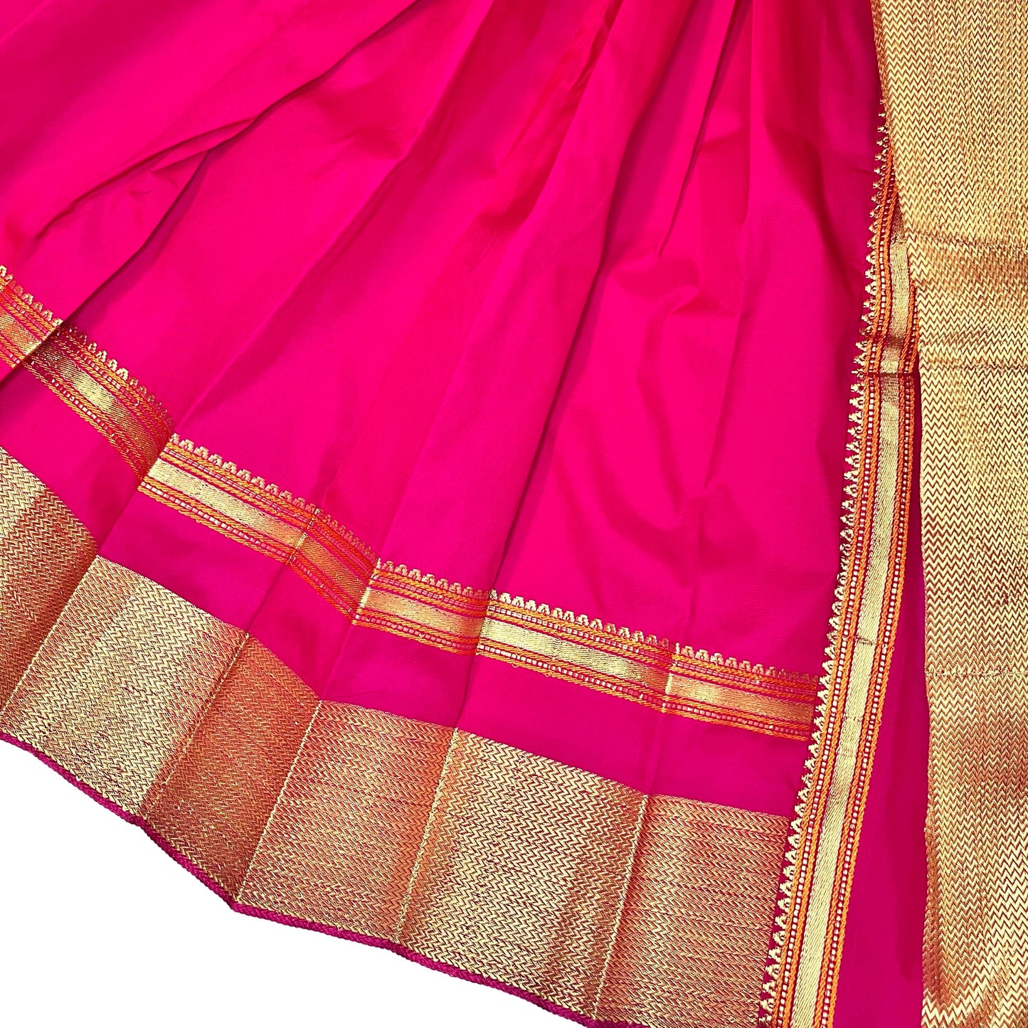 Deep Pink Paithani Gudi Vastra, Readymade Paithani Saree for Gudi Padwa Pooja closeup