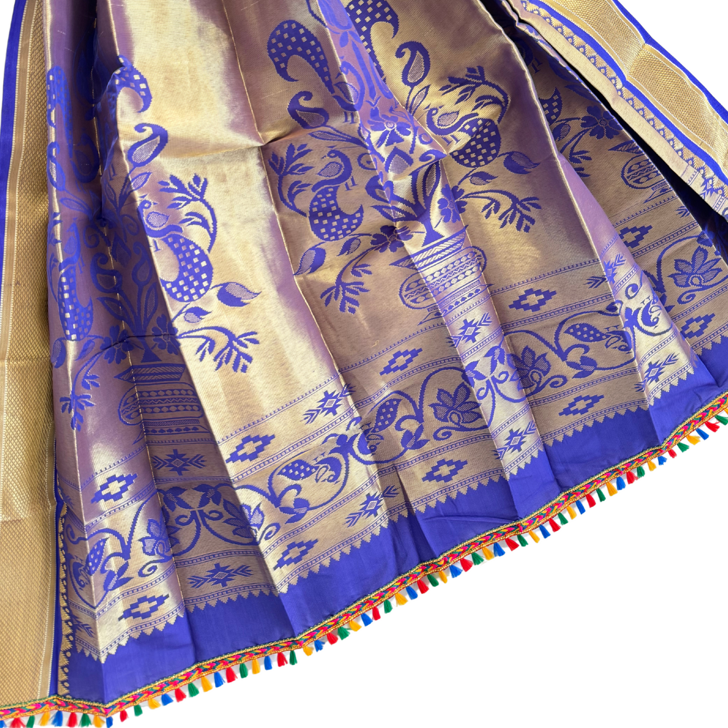 Purple Gudi Padwa Saree with Full Peacock Zari Work & Traditional Paithani Border