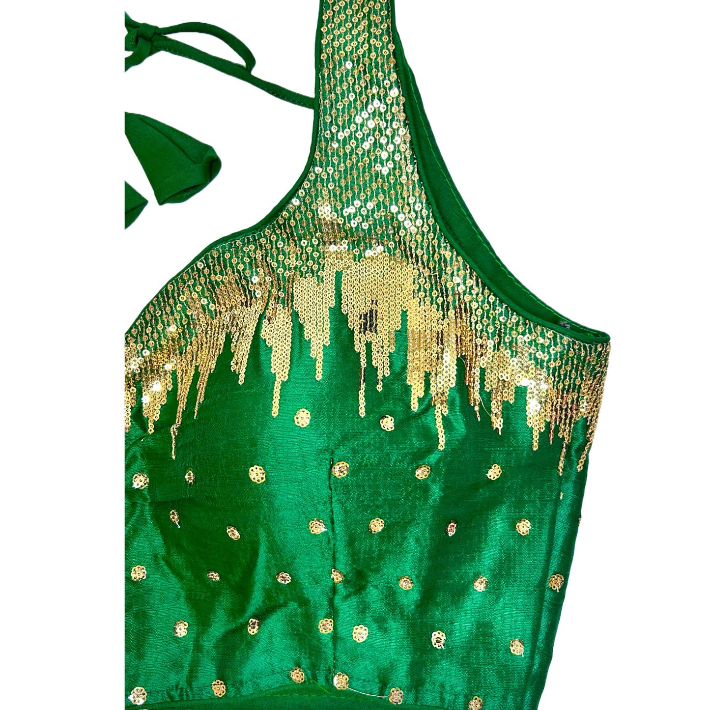 Green Color Milan Silk Sequence Work Readymade Blouse, Designer Blouse, Crop Top, Tunic Top, Fancy Blouse, Party Wear Blouse, Wedding Blouse