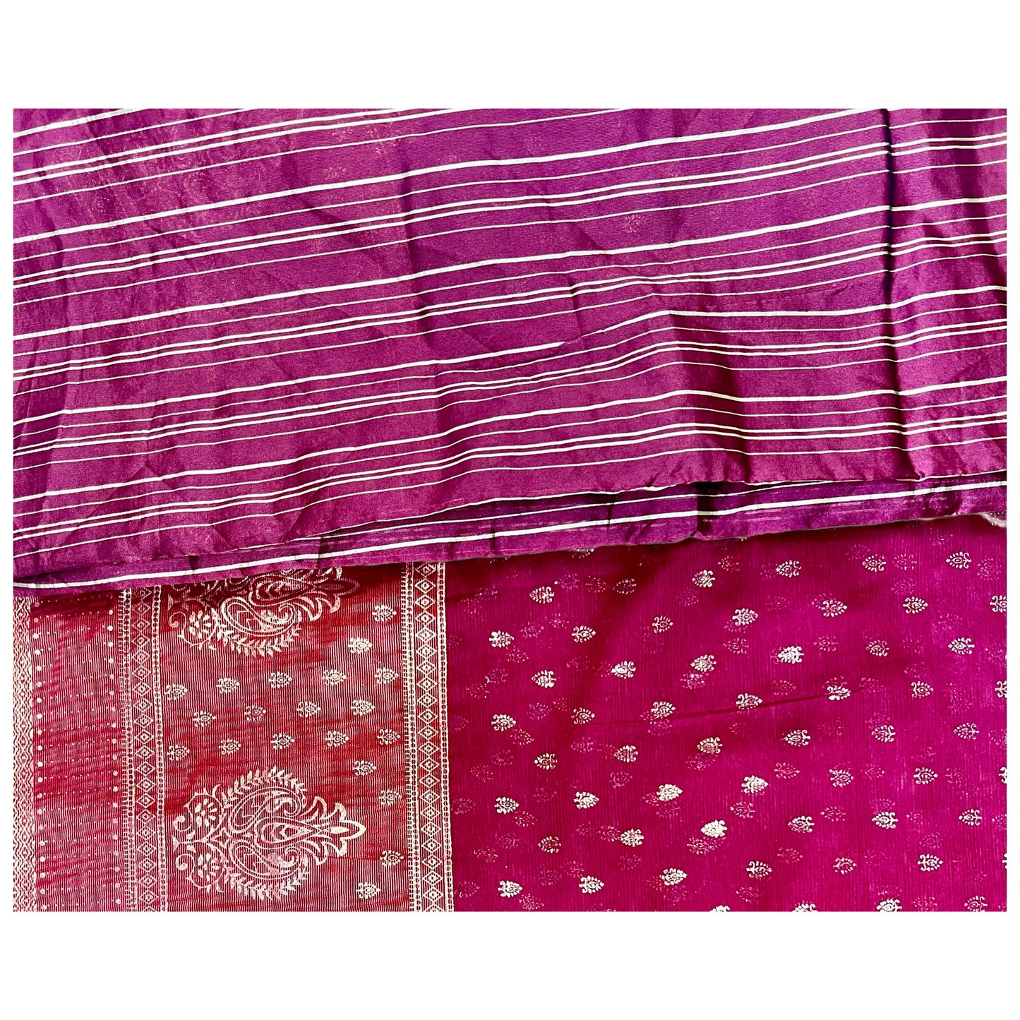 Maroon Color New foil work fancy fabric saree