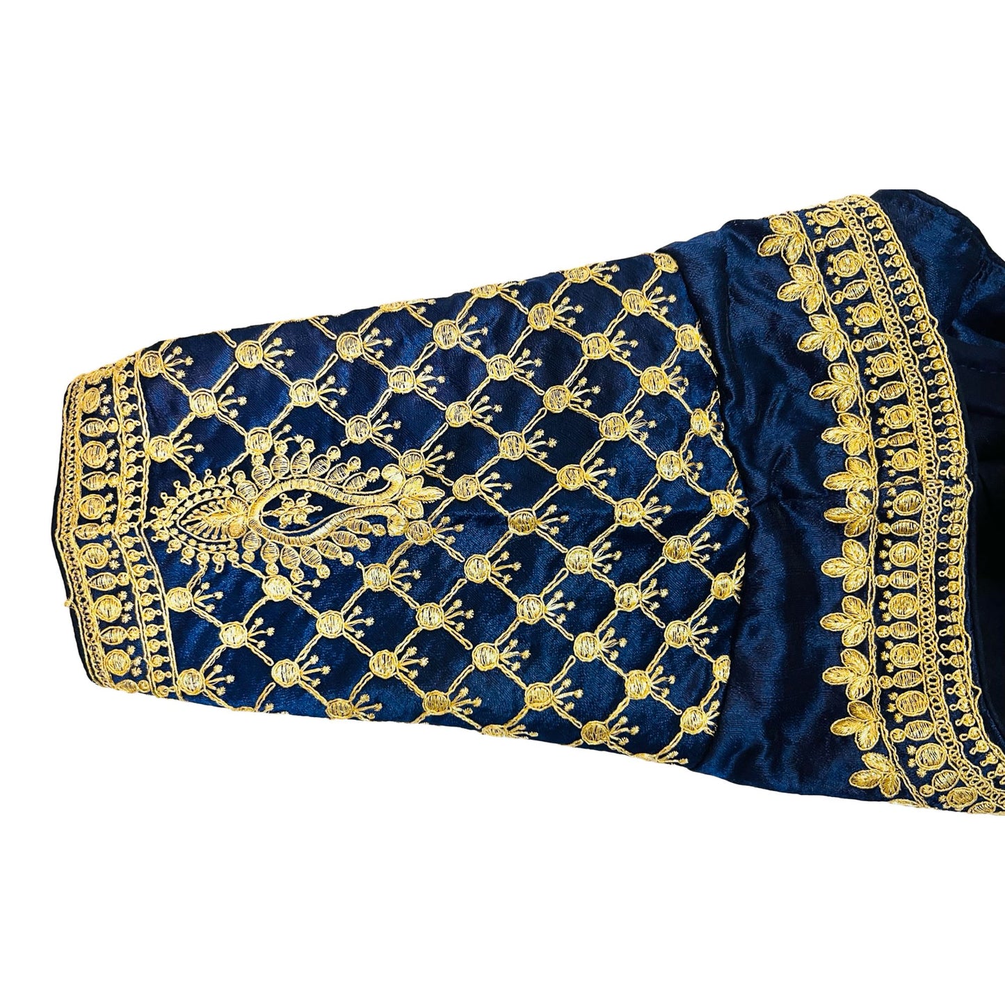 Navy Blue Color Trendy Women's Jacquard Embroidered Readymade Blouse, Designer Blouse, Crop Top, Tunic Top, Fancy Blouse, Bridal Blouse, Party Wear Blouse, Padded Blouse, Choli Blouse, Wedding Blouse