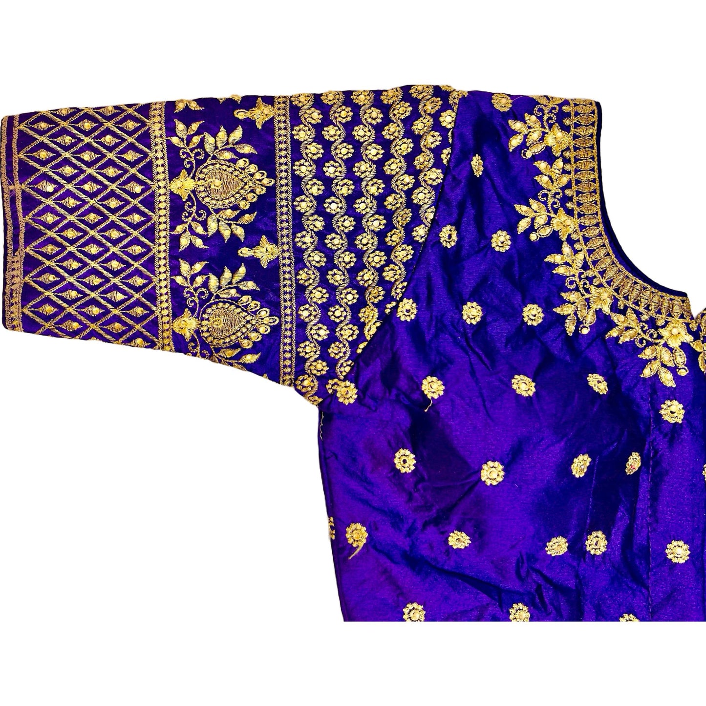 Purple Color Gold Embroidered Readymade Blouse, Padded Blouse, Designer Blouse , Wedding Blouse