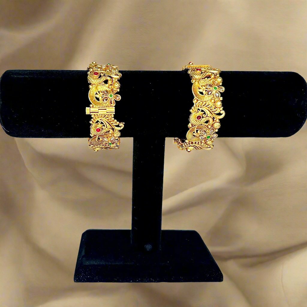 Rajwadi_Gold_Plated_Peacock_Design_Openable_Kada_2_Bangles_Set2