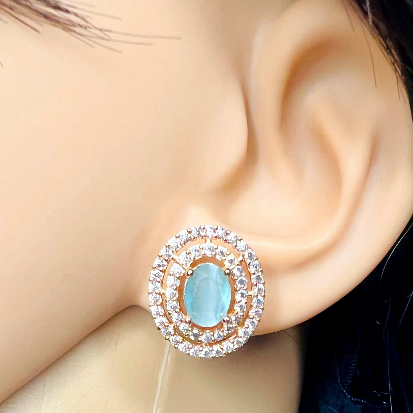 Beautiful Green Broad Ad Stone Long Mangalsutra With Earrings For Women