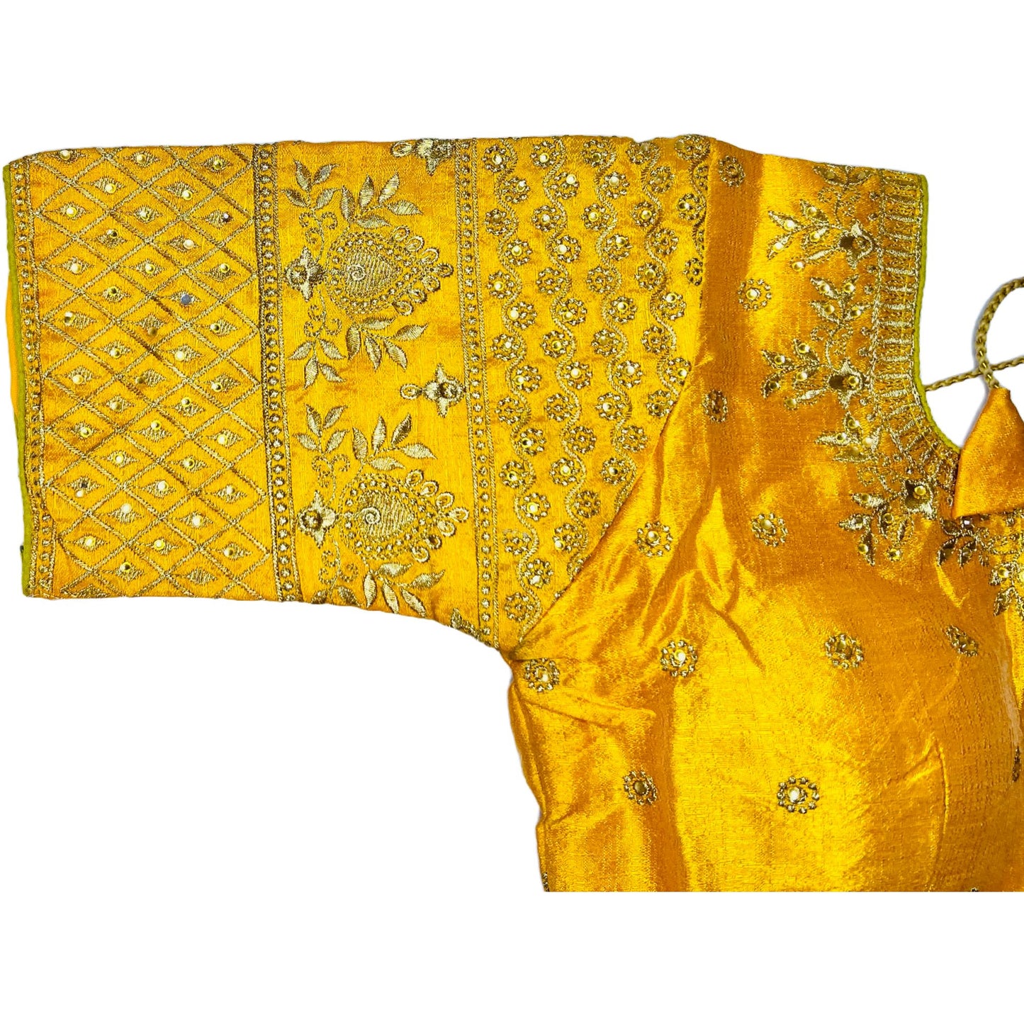 Yellow Color Gold Embroidered Readymade Blouse, Padded Blouse, Designer Blouse , Wedding Blouse
