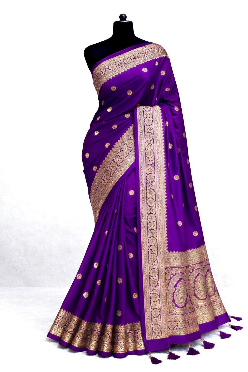 Purple Soft Silk Saree,Maharashtrian Zari Butti Saree, Traditional Saree, Festive Wedding Wear Saree, Rich Pallu Sari, Gift for Women