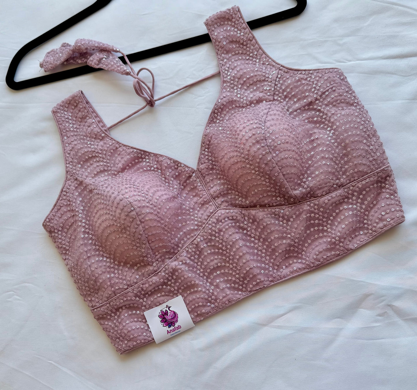 Luxury Queen Pink Designer Blouse, Bridal Sequin Saree Blouse, Padded V Neck Blouse, Wedding Reception Blouse, Readymade Blouse, Party wear