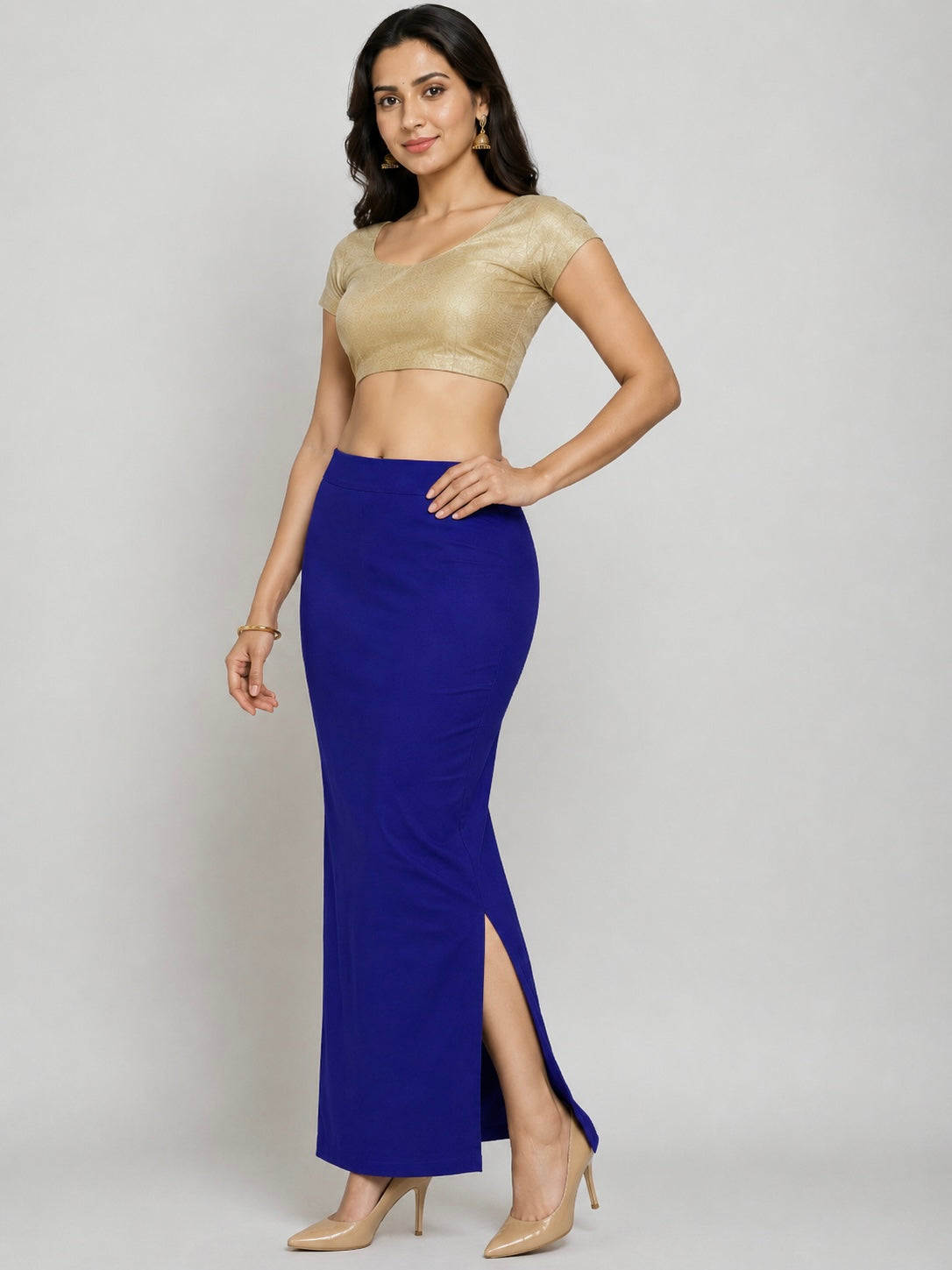Royal Blue Saree Shapewear Petticoat for Women | Saree Inner Skirt | Mermaid Fit Saree Underskirt | Saree Shaper |Comfortable Saree wear