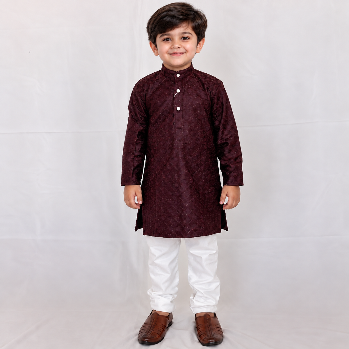 Boys Wine Color Kurta Pajama Set, Kids Indian Ethnic Wear, Soft Imported Fabric Kurta Set, Diwali Wedding Outfit, Traditional Boys Dress