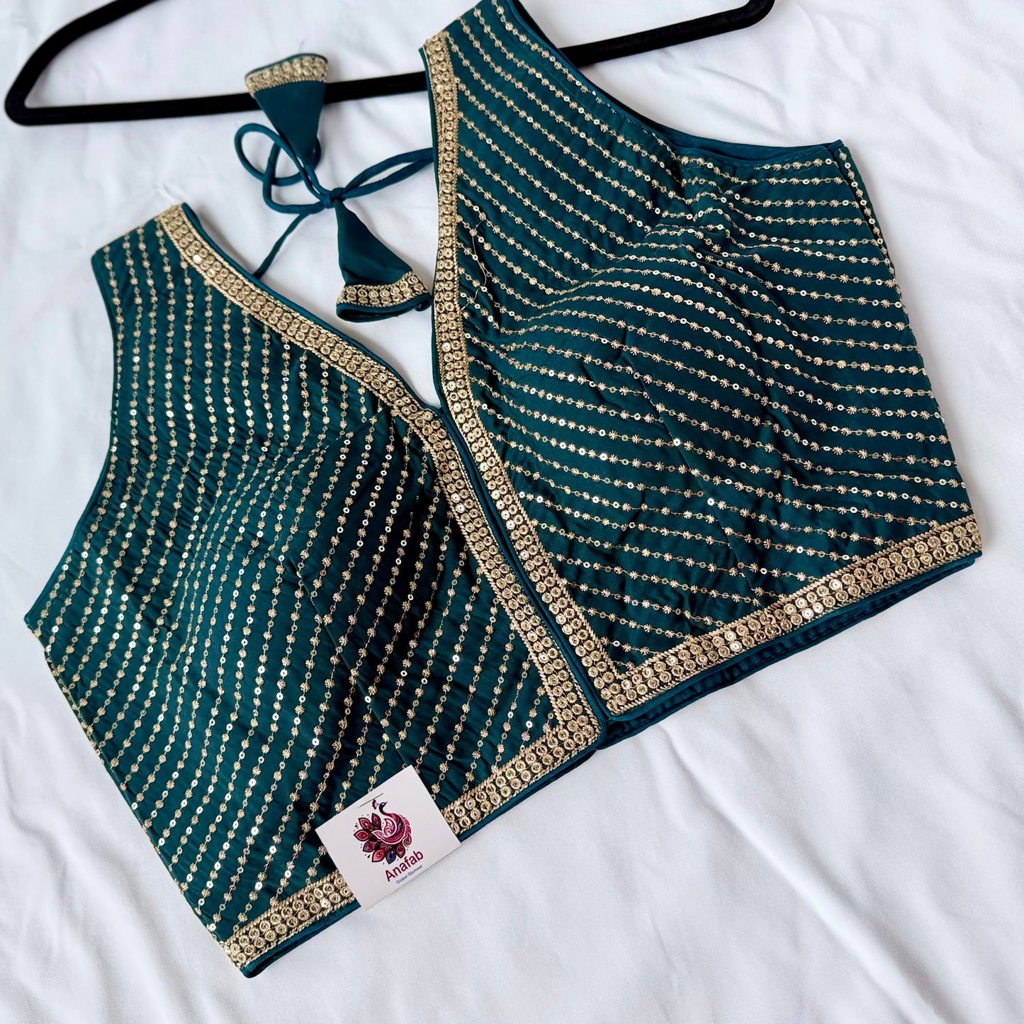 Teal Green Saree Blouse, V Neck Zari Embroidered Blouse, Sleeveless Ready to Wear Indian Blouse, Wedding Festive Blouse,
