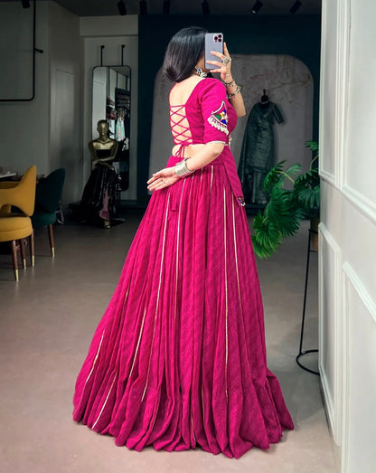 Navratri Lehenga Choli for Women, Pink Garba Chaniya Choli, Gamthi Mirror Work Blouse, Georgette Lehenga, Dandiya Indian Festival Outfit