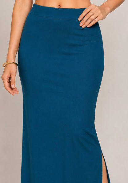 Teal Saree Shapewear Petticoat for Women | Saree Inner Skirt | Mermaid Fit Saree Underskirt | Side Slit Saree Shaper |Comfortable Saree wear