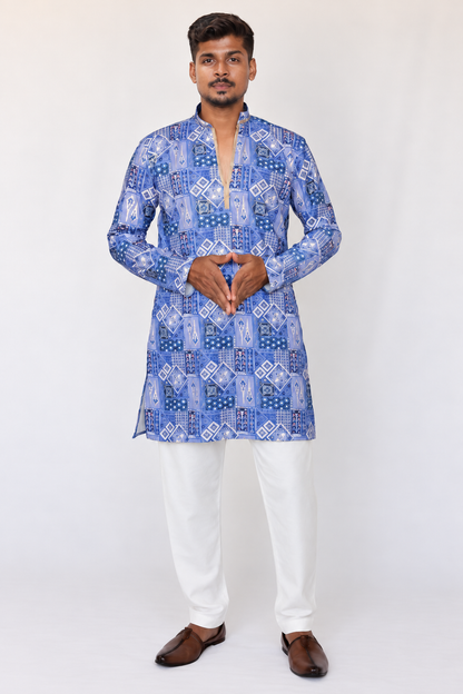 Lavender Purple Men’s Kurta Pajama Set, Armani Fabric Golden Foil Print Kurta, Indian Ethnic Wear, Diwali Outfit, Wedding Festive wear