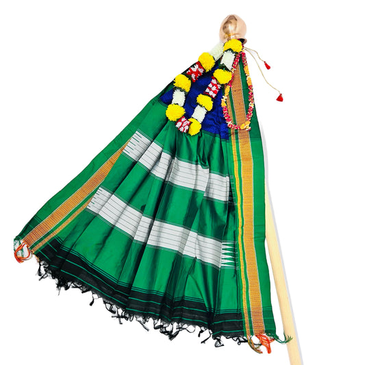 Green Haze Khan Gudi Vastra, Readymade Khan Saree