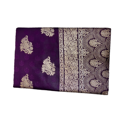 Dark Purple Jacquard Banarasi Silk Saree