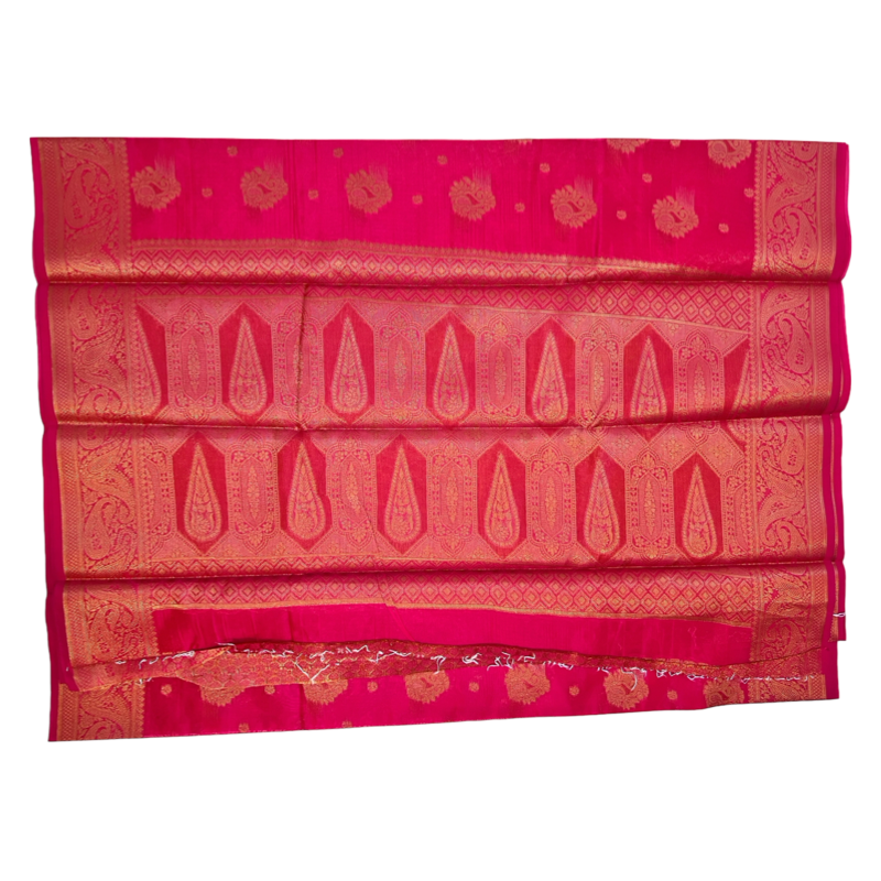 Rose Red Cotton Silk Mix Saree