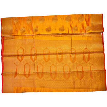 Dual Tone Mustard Yellow Cotton Silk Mix Saree