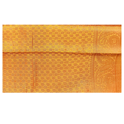 Dual Tone Mustard Yellow Cotton Silk Mix Saree