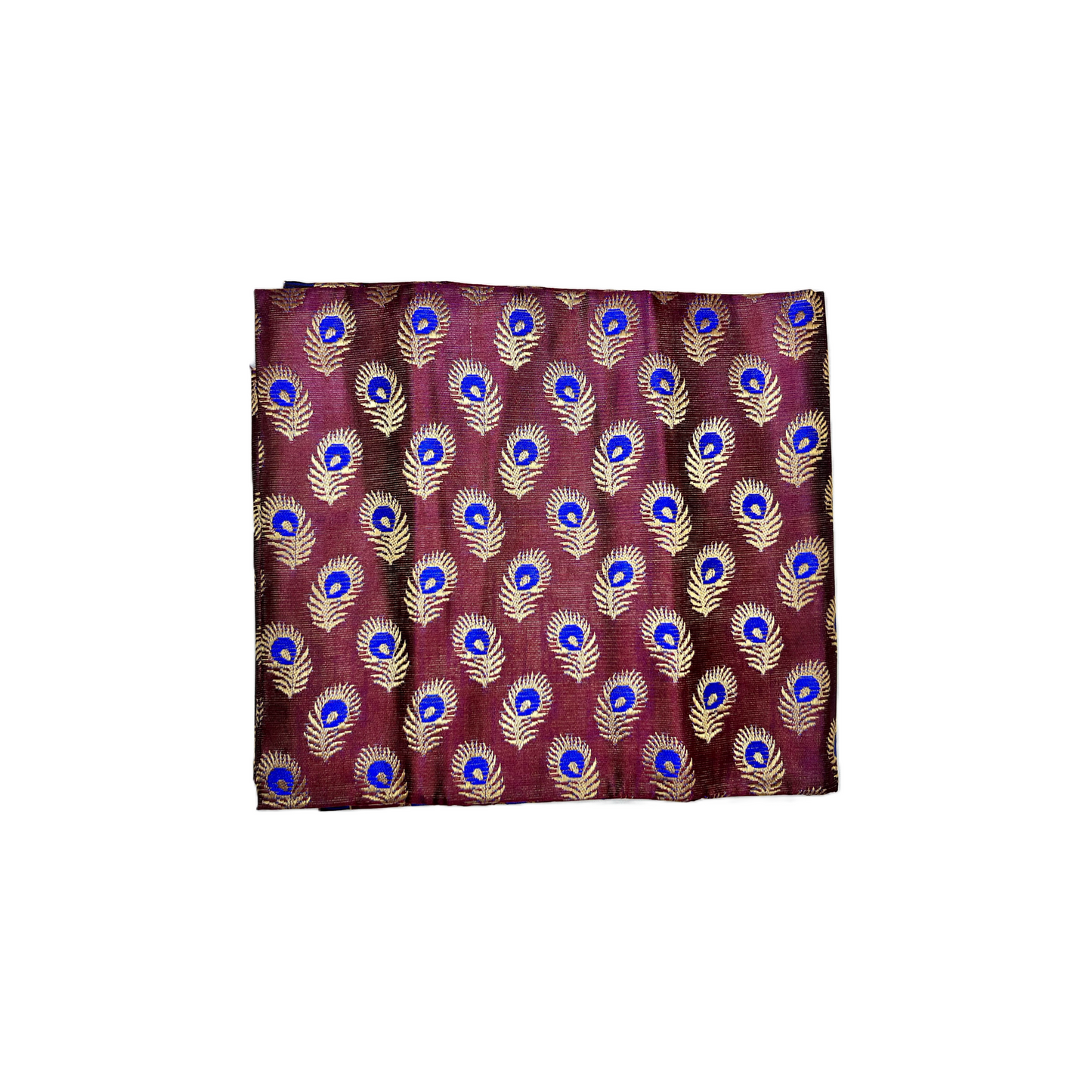 Mor Pankh Peacock Feather Zari butti beautiful design blouse piece brown / pooja blouse piece