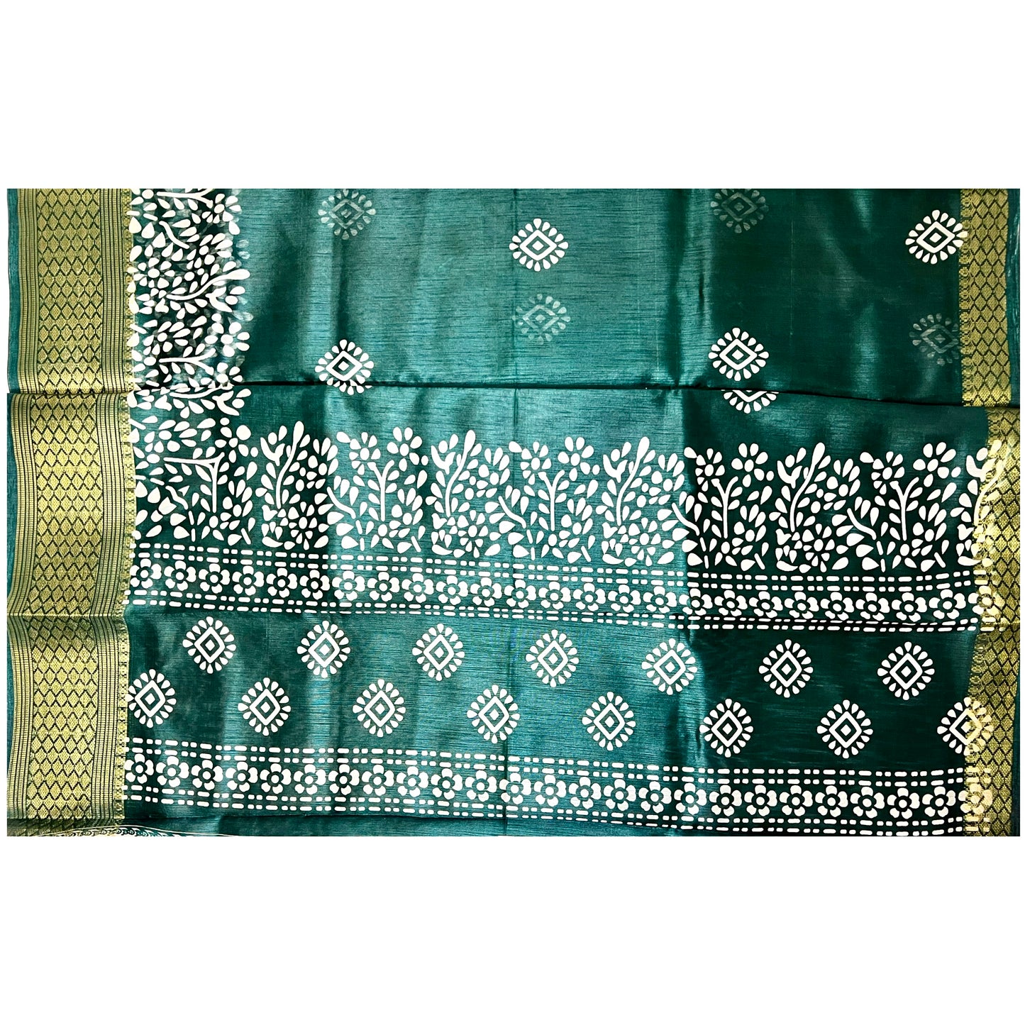 Soft Slub Cotton Silk Saree With Batik Print