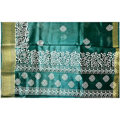 Soft Slub Cotton Silk Saree With Batik Print