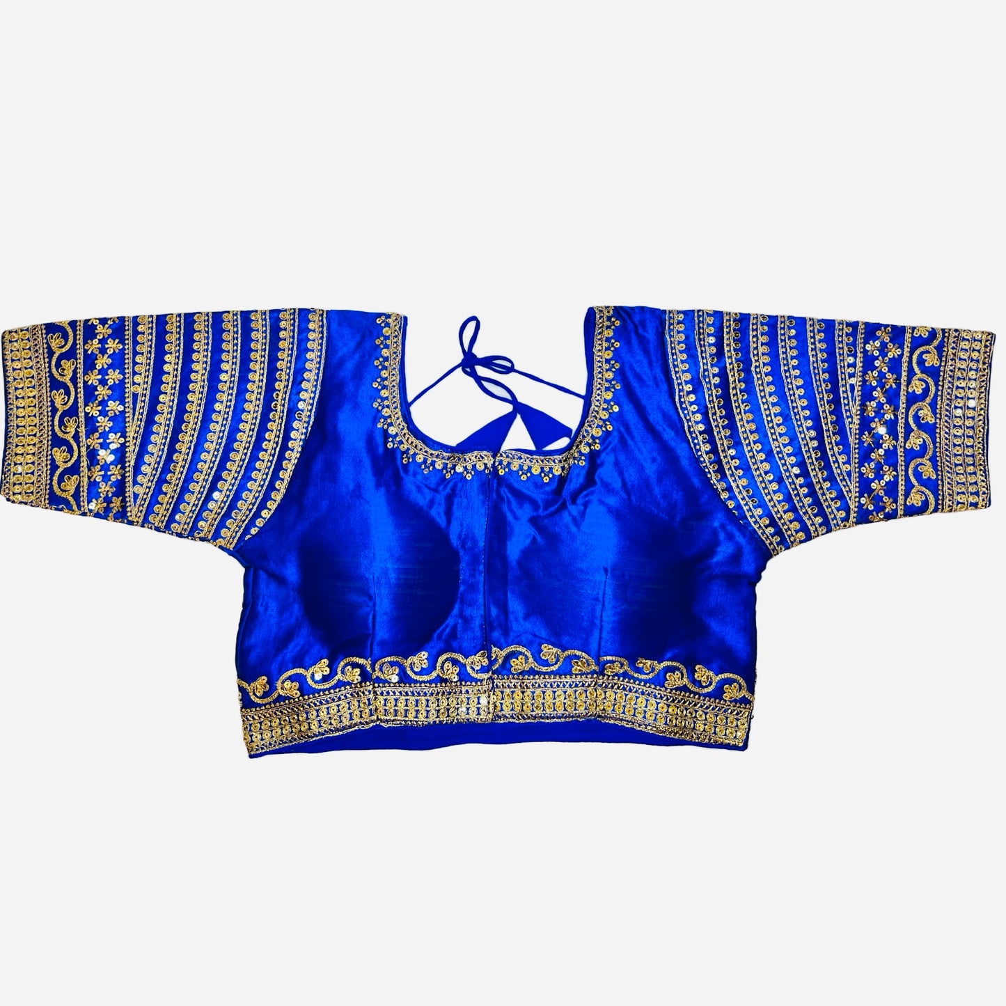 Blue Color Phantom Silk Sequence With Jari Work Readymade Blouse, Wedding Blouse, Saree Blouse, Crop Top, Tunic Top, Fancy Blouse, Party  Wear Blouse, Designer Blouse