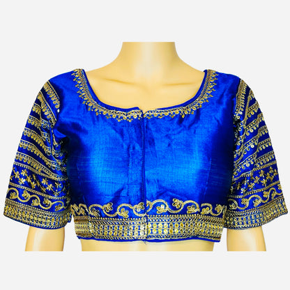 Blue Color Phantom Silk Sequence With Jari Work Readymade Blouse, Wedding Blouse, Saree Blouse, Crop Top, Tunic Top, Fancy Blouse, Party  Wear Blouse, Designer Blouse