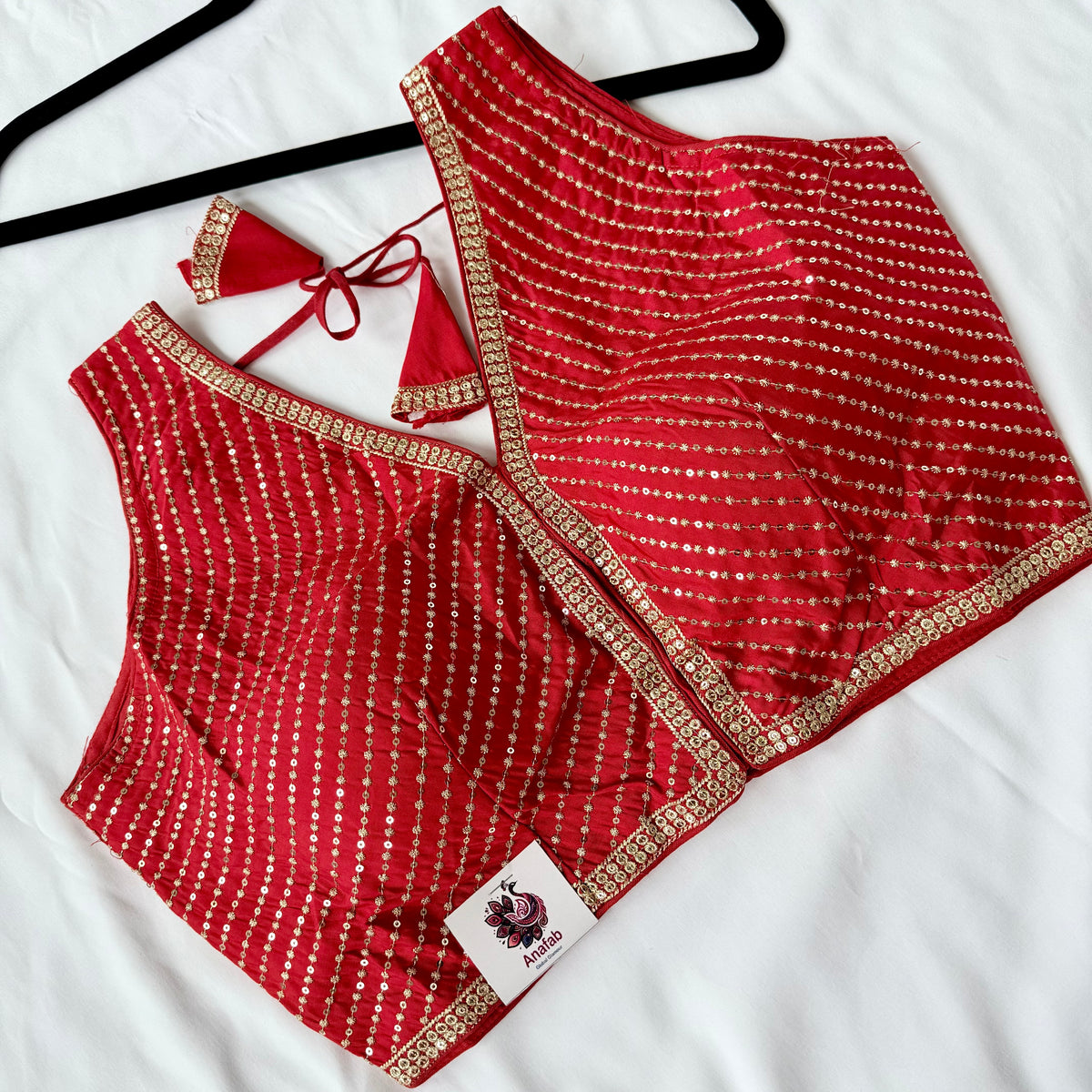 Bright Red Saree Blouse, V Neck Zari Embroidered Blouse, Sleeveless Ready to Wear Indian Blouse, Wedding Festive Blouse, Crop top, lehenga t