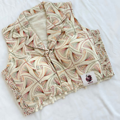 Khadi Cotton Embroidered Blouse,  Multicolor Thread & Sequin Work Stretchable Saree Blouse, Collar Neck Front Open Indian Blouse, Crop top
