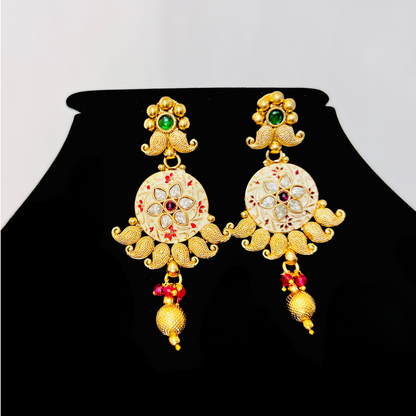 Royal Kundan Meenakari Choker Necklace Set | Gold Plated Bridal Jewelry with Earrings & Maang Tikka | Indian Wedding Necklace Set