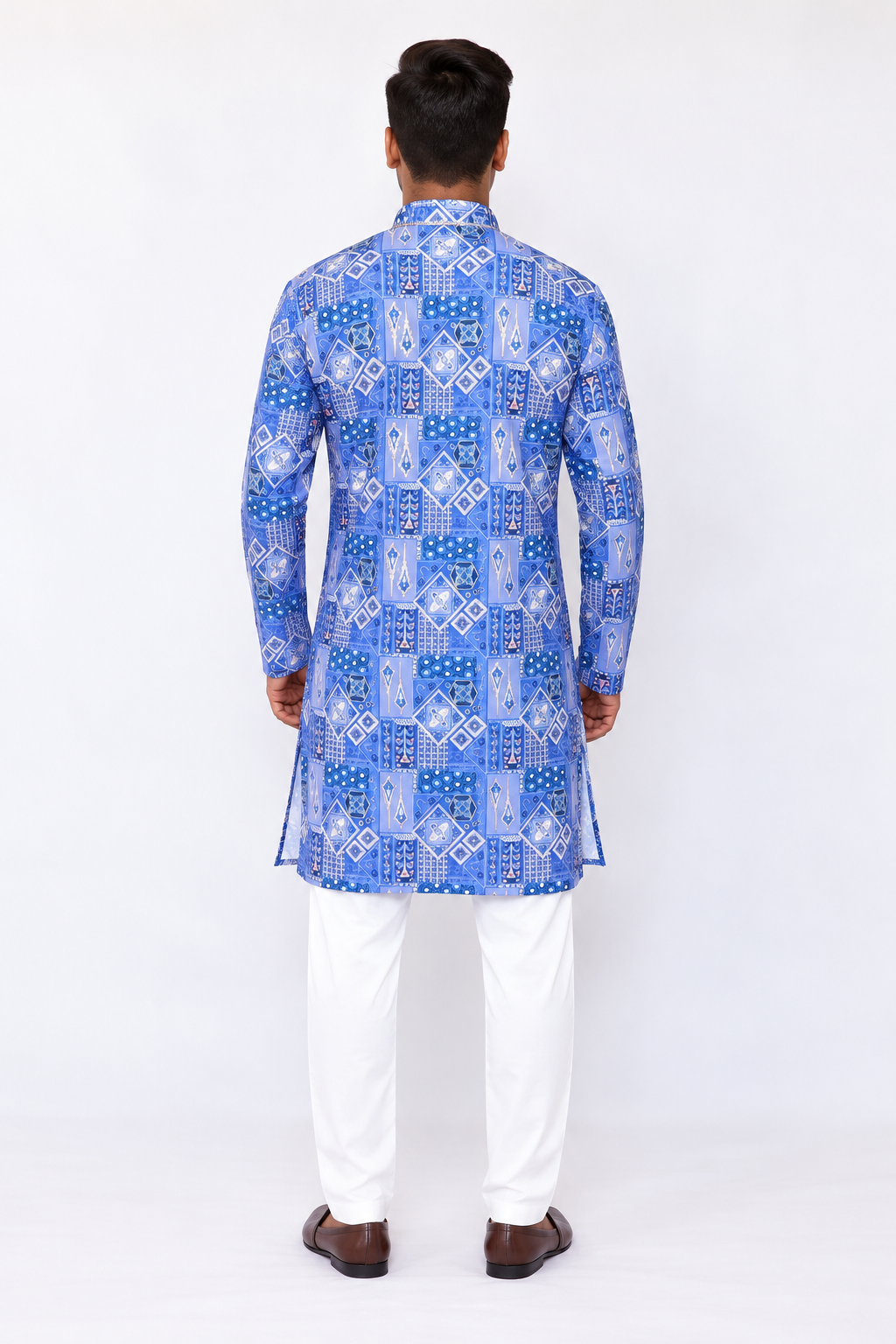 Lavender Purple Men’s Kurta Pajama Set, Armani Fabric Golden Foil Print Kurta, Indian Ethnic Wear, Diwali Outfit, Wedding Festive wear