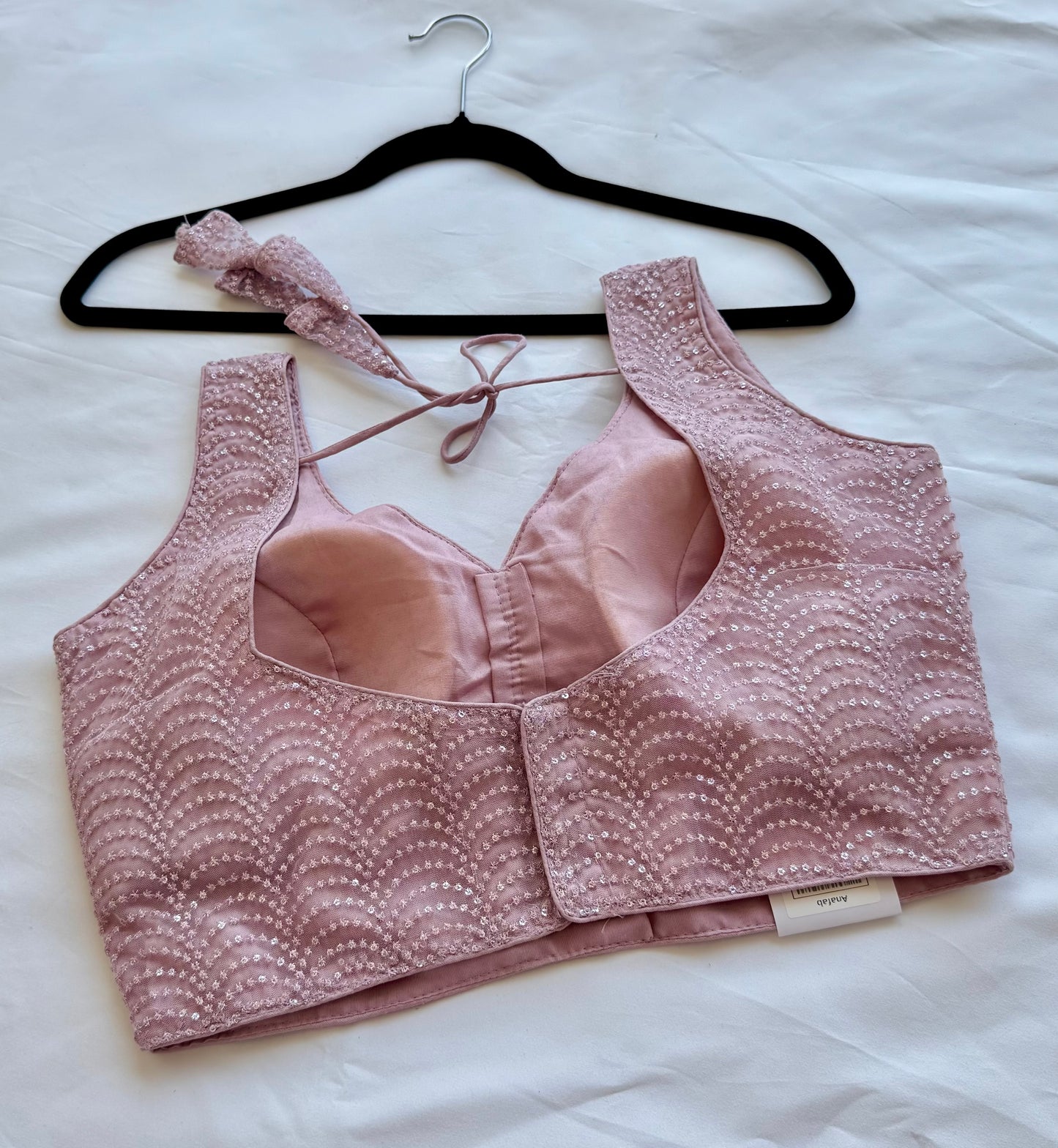 Luxury Queen Pink Designer Blouse, Bridal Sequin Saree Blouse, Padded V Neck Blouse, Wedding Reception Blouse, Readymade Blouse, Party wear