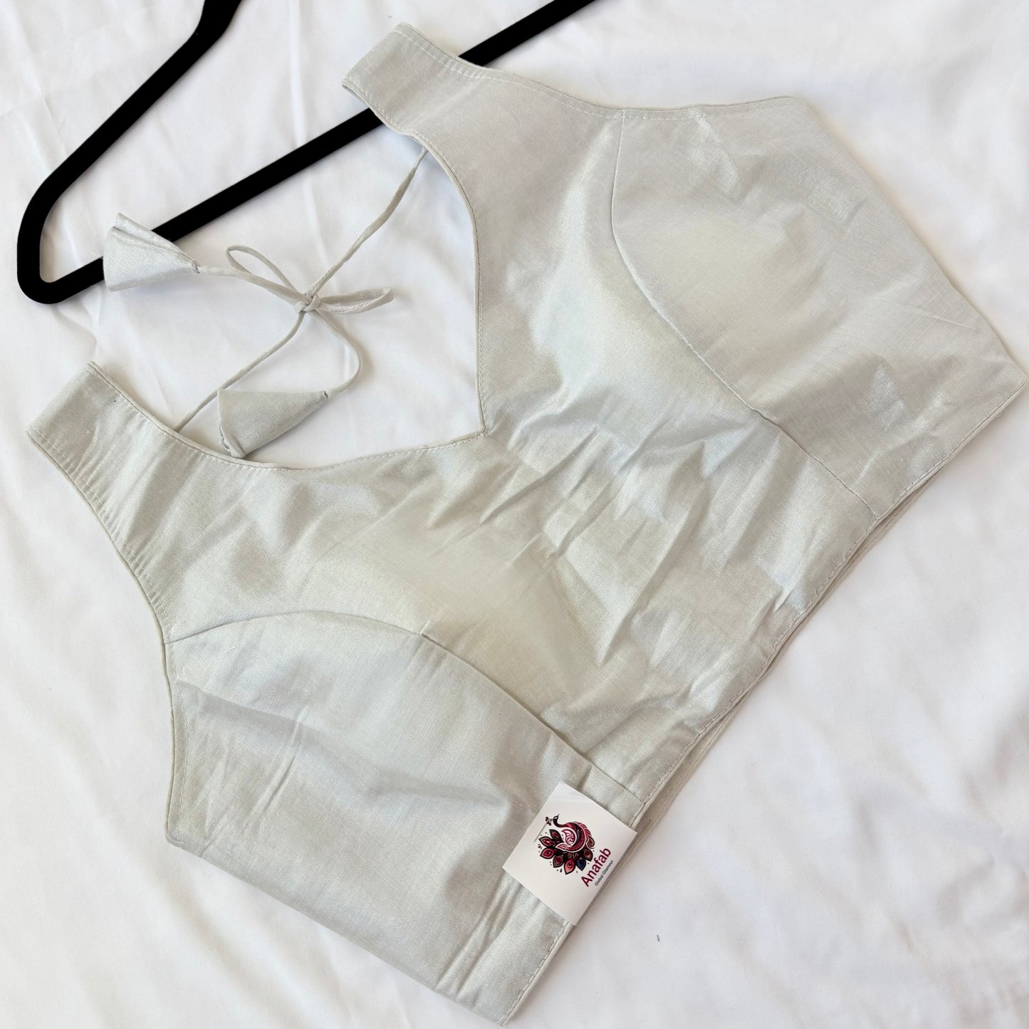 Silver Tissue Silk Saree Blouse, Ready to Wear Golden Blouse, Padded V Neck Blouse, Indian Saree Blouse, Festive Wedding Blouse , Crop top