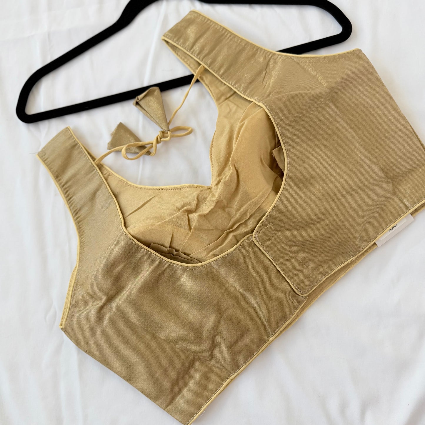 Gold Tissue Silk Saree Blouse, Ready to Wear Golden Blouse, Padded V Neck Blouse, Indian Saree Blouse, Festive Wedding Blouse , Crop top