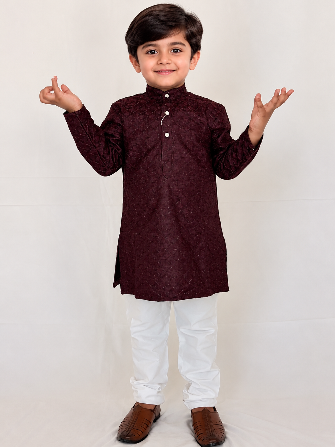 Boys Wine Color Kurta Pajama Set, Kids Indian Ethnic Wear, Soft Imported Fabric Kurta Set, Diwali Wedding Outfit, Traditional Boys Dress