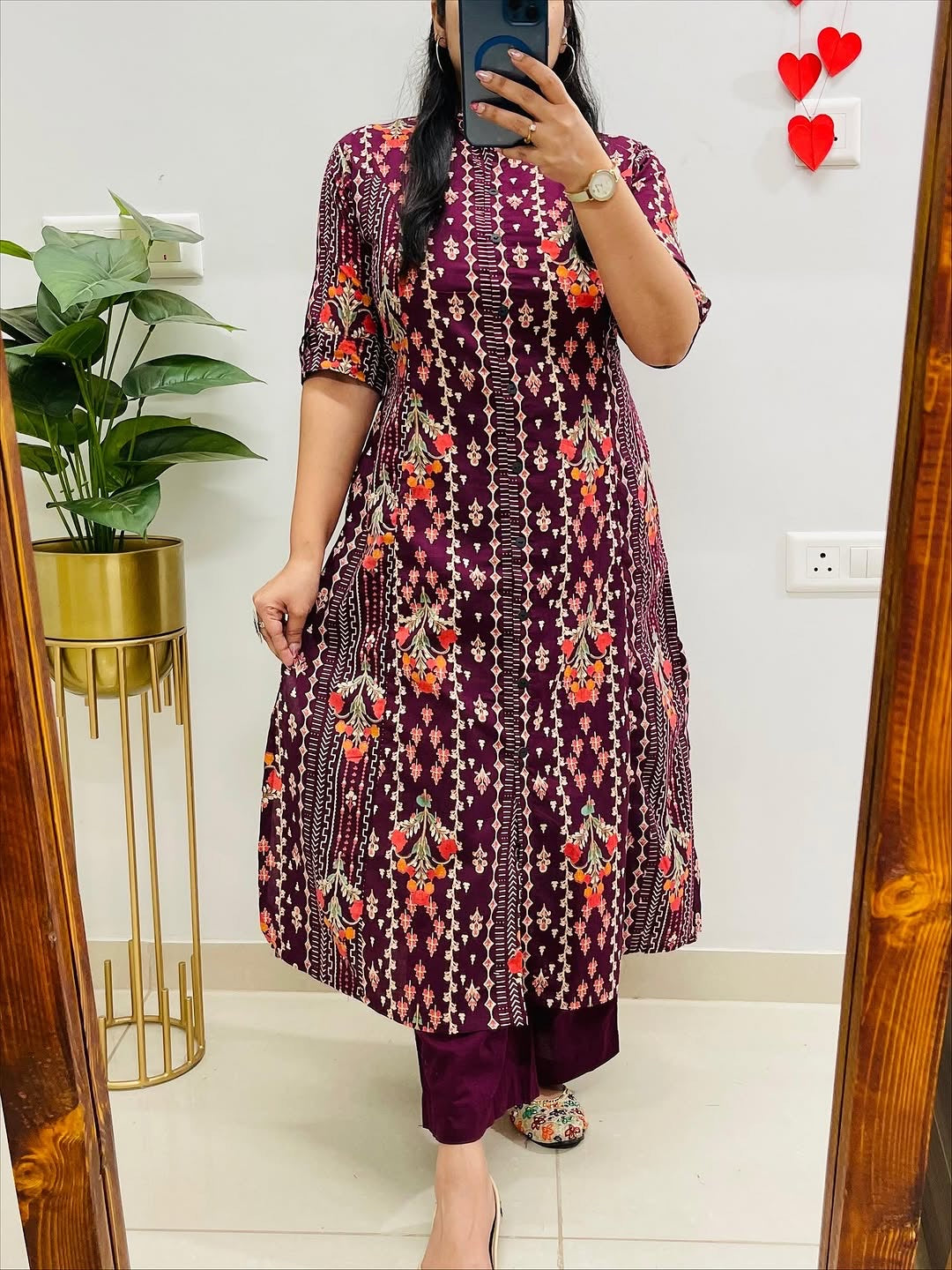 Purple Cotton Co Ord Set Women Kurti Pant Set | Ethnic Wear with Pockets | Casual Indian Outfit | Office Wear | Comfortable Daily Wear