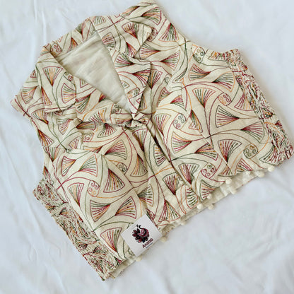 Khadi Cotton Embroidered Blouse,  Multicolor Thread & Sequin Work Stretchable Saree Blouse, Collar Neck Front Open Indian Blouse, Crop top