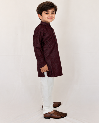 Boys Wine Color Kurta Pajama Set, Kids Indian Ethnic Wear, Soft Imported Fabric Kurta Set, Diwali Wedding Outfit, Traditional Boys Dress