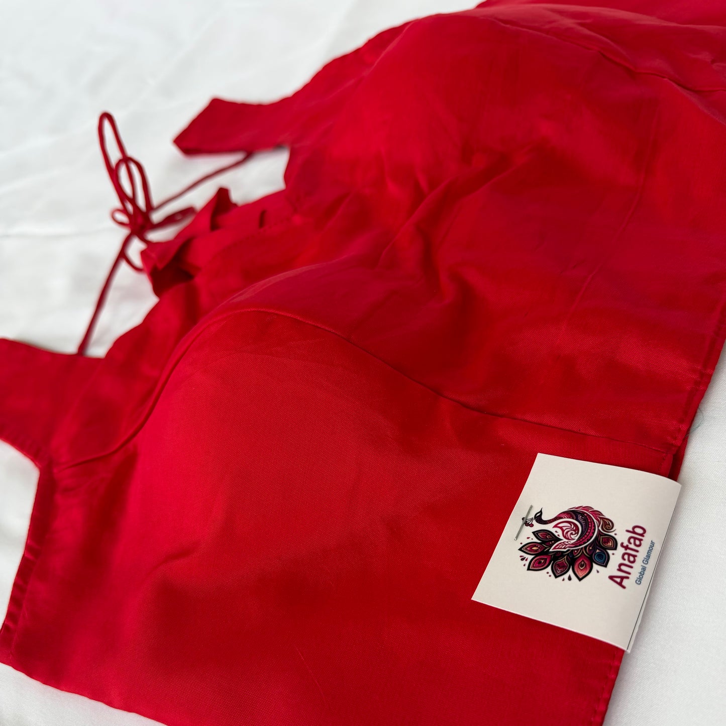 Red Taffeta Saree Blouse, Ready to Wear Sleeveless Indian Blouse, Deep Back Dori Latkan Blouse, Wedding Blouse, Bust 38-42