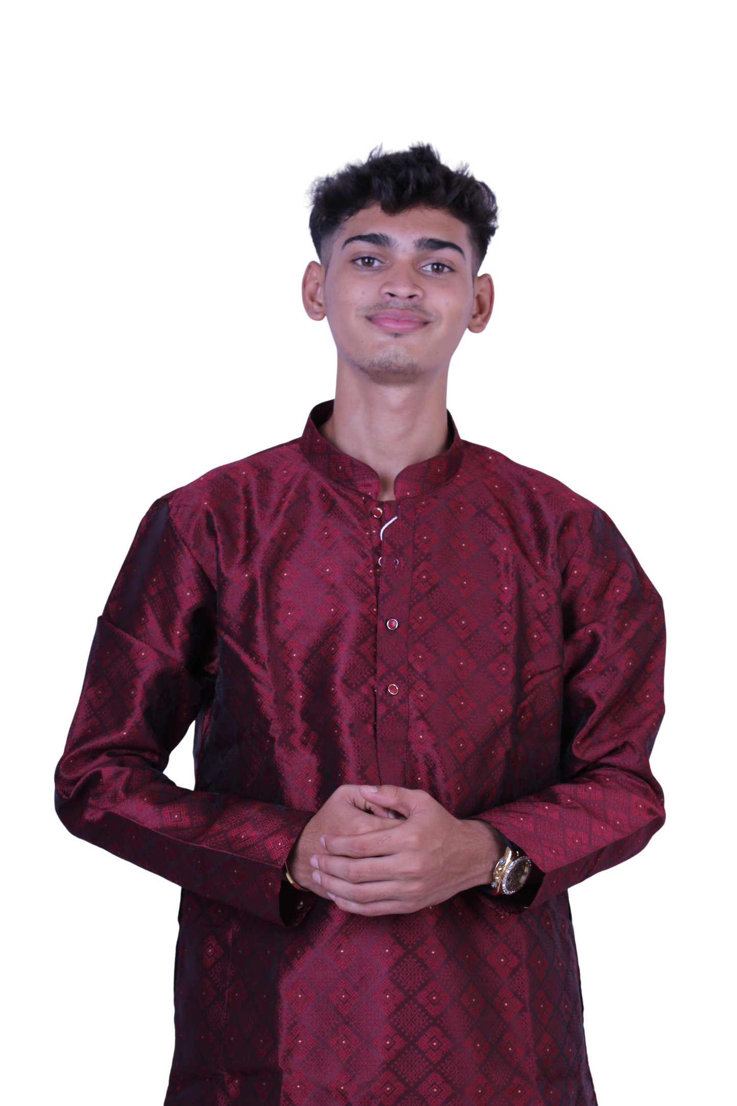 Men’s Maroon Silk Blend Kurta Pajama | Traditional Indian Ethnic Wear for Weddings & Festivals, Festive wear, Traditional wear, Kurta Pajama